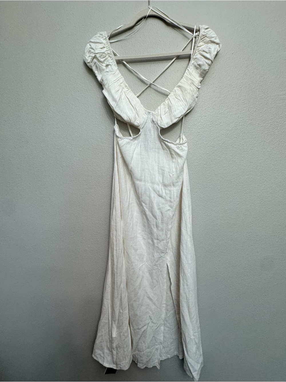 Hello Molly White Backless Midi Dress with Cutouts